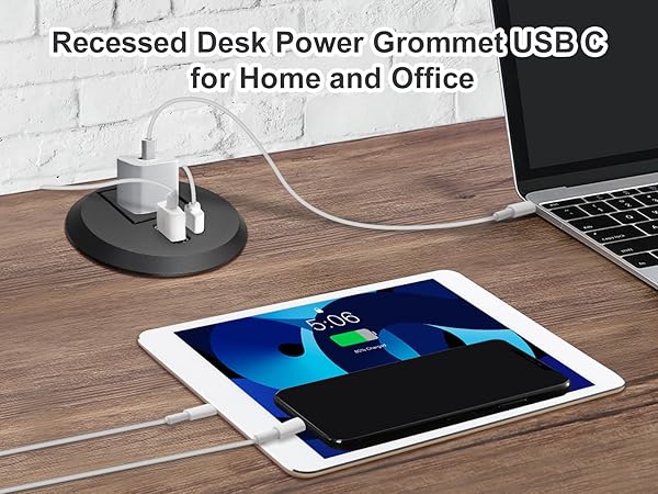 2 inch Desk Power Grommet USB C