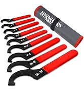 AutoWanderer Tool 9Pcs Coilover Spanner Wrench Set, Adjustable Shock Wrench Universal Carbon Stee...