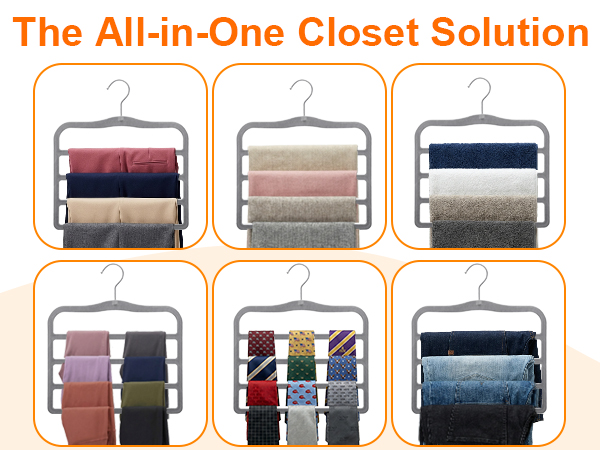 Multi functional velvet hangers for pants scarf skirt and tie organizer
