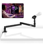 ULANZI LS26 Low Profile Mic Arm, Aluminum 360° Rotatable Foldable Microphone Low Arm Desk Mount f...