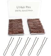 330 Count U Shaped Hair Pins Brown, YINGFENG 2.4inch Brown Bun Pins Bun Hair Pins for Women Girls...