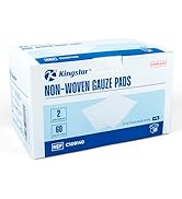 Sterile Nonwoven Gauze Pads, 2"x 2" Wound Dressing, 60 Packs - 120 Pieces Superior Soft Sponge Pa...
