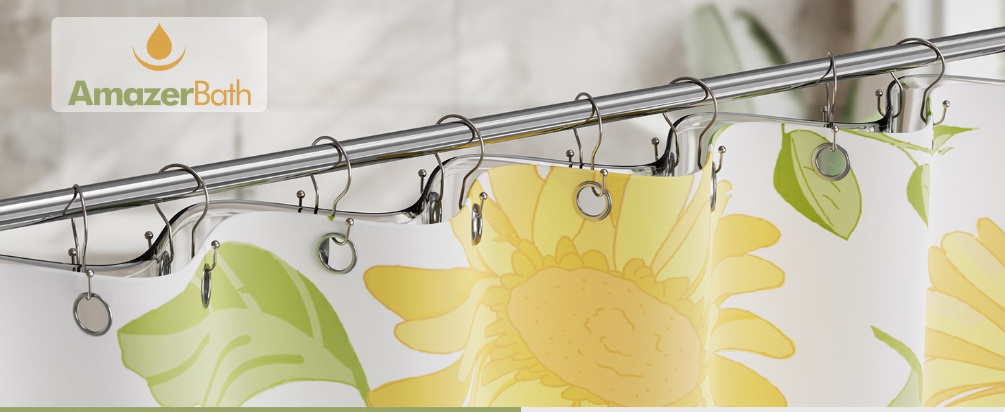 AmazerBath shower curtain hooks shower curtain rings nickel shower hooks rust roof shower rings