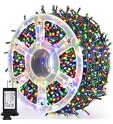 weillsnow 500 LED Multicolor Outdoor Christmas Lights, 164Ft Plug in Waterproof String Lights, 8 ...