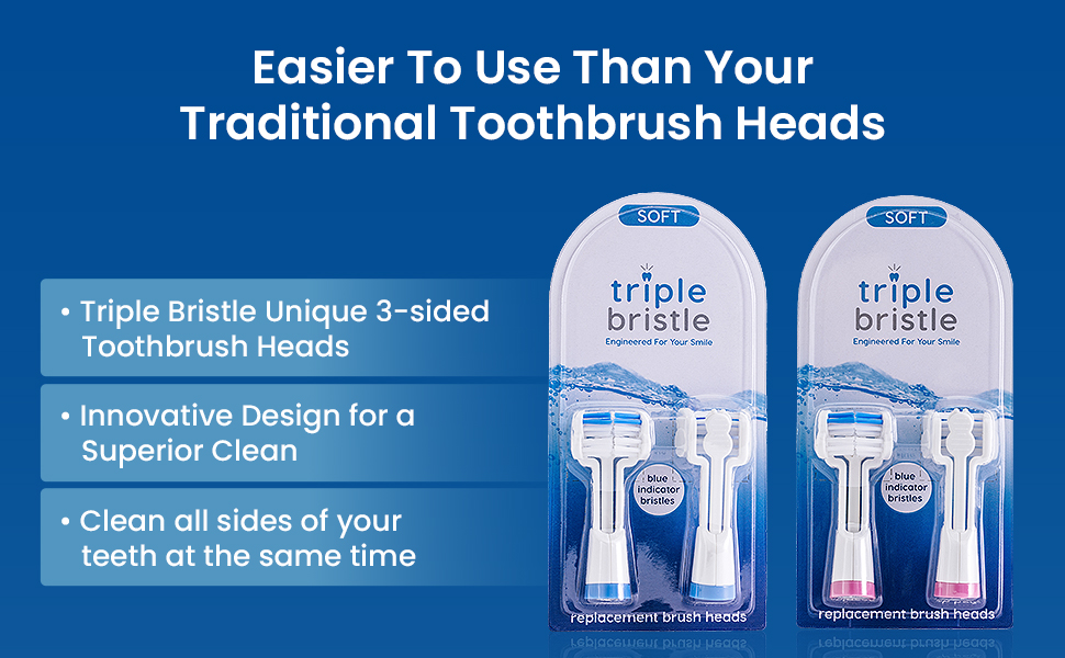 Triple Bristle Replacement Brush Heads