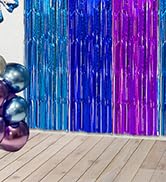 Winter Foil Fringe Curtains Backdrop Birthday Party Decorations