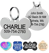GoTags Stainless Steel Pet ID Tags, Personalized Dog Tags and Cat Tags, up to 8 Lines of Custom T...