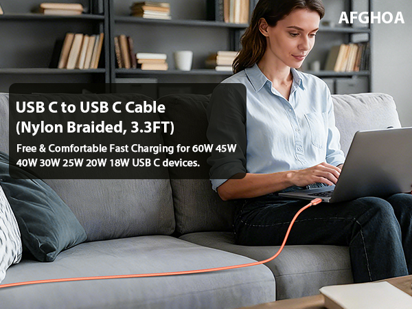 60W USB C cable fast charging