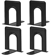 HappyHapi Book Ends Sturdy Bookends for Shelves, Universal Book End Heavy-Duty, Nonskid Metal Boo...