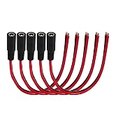 5.5mm x 2.1mm DC Power Terminal Cable 5-Pack, 14AWG 0.8FT with Female Barrel Connector for CCTV C...