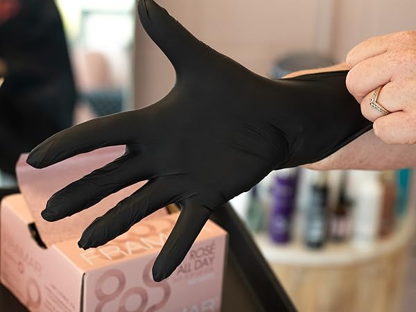 gloves disposable latex free medium esthetician essentials meat gloves black rubber gloves