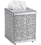Sumnacon Tissue Box Cover Square Tissue Box with Lid, Metal Tissue Box Holder Stylish Tissue Cove...