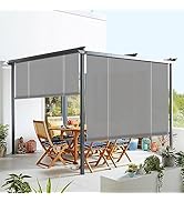 Windscreen4less Outdoor Shade Blinds Patio Roll Up Blackout Shades Exterior Roller Privacy Screen...