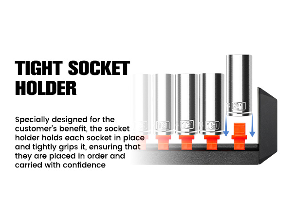 10PCS 3/8” Drive Deep Impact Socket Set, Metric(10mm-21mm)