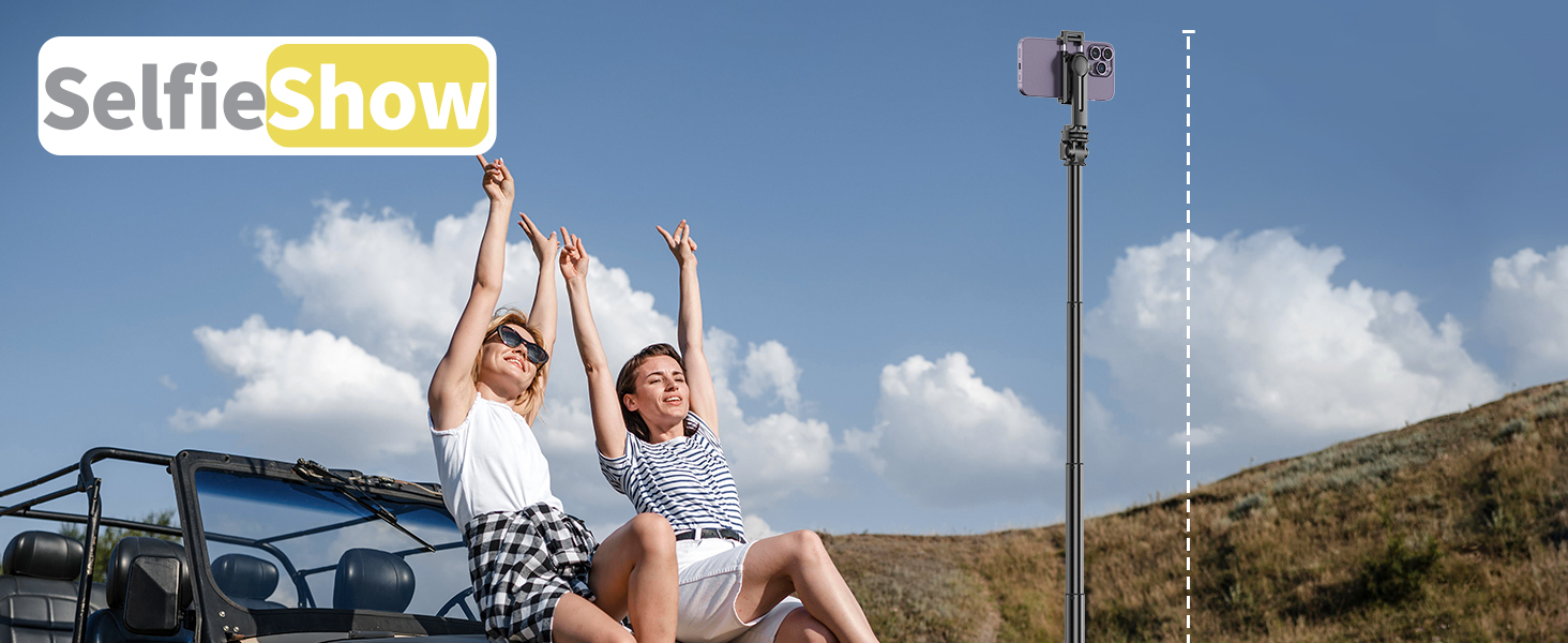 75" Phone Tripod, Selfie Stick Tripod with Remote and Phone Holder