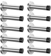 DOKU 10Pcs Door Stop, 3.5 Inch Heavy Duty 304 Stainless Steel Door Stopper with Rubber Tips Bumpe...
