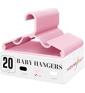 HOUSE DAY Plastic Baby Hangers for Closet 20 Pack, Durable Plastic Kids Hangers for Baby Clothes,...