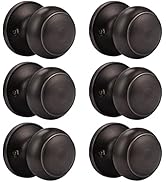 Probrico Half-Dummy Door Knobs Flat Ball Oil Rubbed Bronze Interior Single Dummy Knobs Non-Turnin...