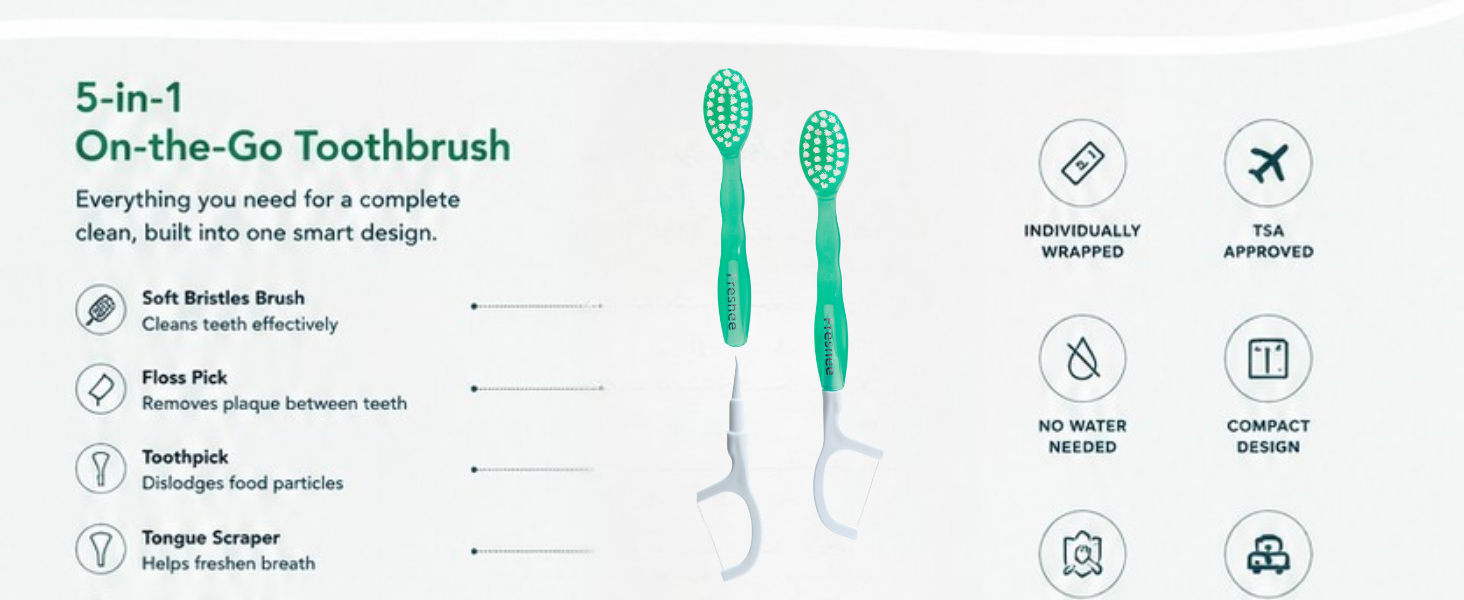 On the go toothbrush