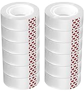 PCKPGON Transparent Tape Refills, 12 Rolls, 3/4 x 1000 Inches, 1 inch Core, Clear Desk Refillable...