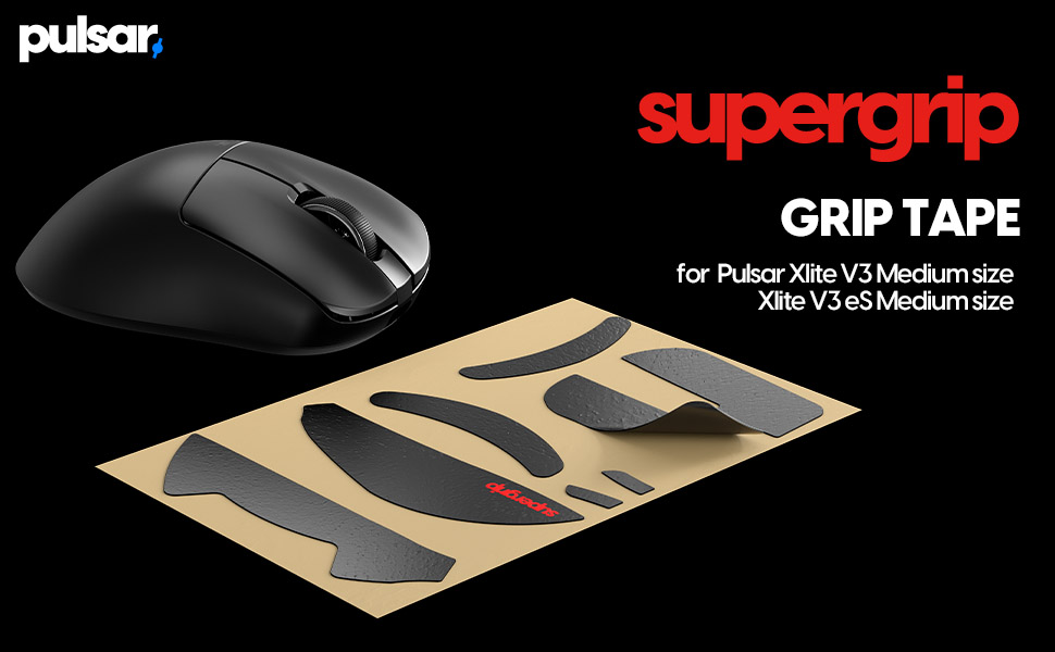 Supergrip eSports grade grip tape for Pulsar Xlite V3, Xlite V3 eS gaming Mouse