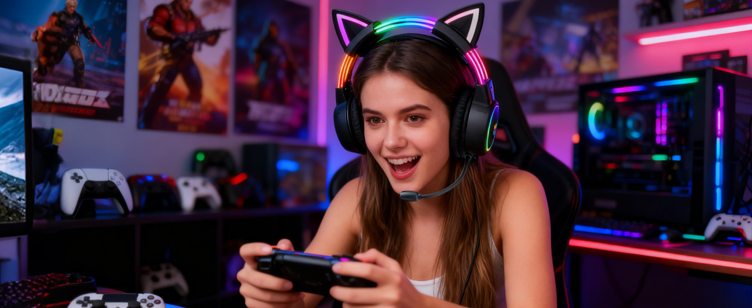 Gaming Headset for ps4 ps5 switch