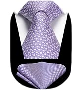 HISDERN Polka Dot Ties for Men Classic Silk Ties and Pocket Square Formal Business Necktie Handke...