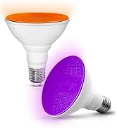 EvaStary Orange Purple Flood Light Bulbs, 15W (150Watt Equivalent) PAR38 LED Flood Light Outdoor,...