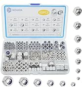 WZHUIDA 430Pcs Metric Hex Nuts & Locknuts Assortment Kit, M2 M3 M4 M5 M6 M8 M10 M12 304 Stainless...
