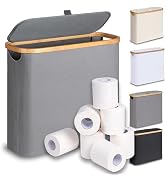 efluky Toilet Paper Basket 28L, Toilet Paper Storage with Lid for Bathroom, Toilet Paper Holder w...
