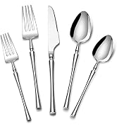 VIVANI 20-Piece Flatware Sets, 18/8 Stainless Steel Silverware Set for 4, Cutlery Set, Vintage Ha...