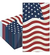 American Flag Party Napkins4th of July Napkins, 50pcs Patriotic Paper Napkins Dinner Size, Dispos...