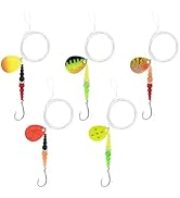 Alwonder 5PCS Walleye Rigs Wedding Ring Fishing Lures, Colorado Blades Stacked Fishing Beads Octo...
