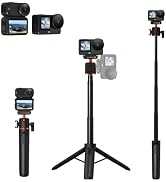 Flymile 21" Action 6 Camera Tripod, Magnetic Quick Release Adapter Selfie Stick Extended Pole Han...