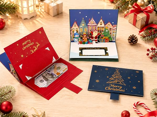 3D Pattern Pull-Out Christmas Money Holders for Cash