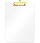 Honagu Acrylic Clear Clipboards, Transparent Plastic Clipboard with Gold Strong Clip Hidden Hangi...