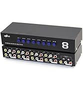 E-SDS 8-Way AV Switch RCA Switcher 8 in 1 Out Composite Video L/R Audio Selector Box for DVD STB ...