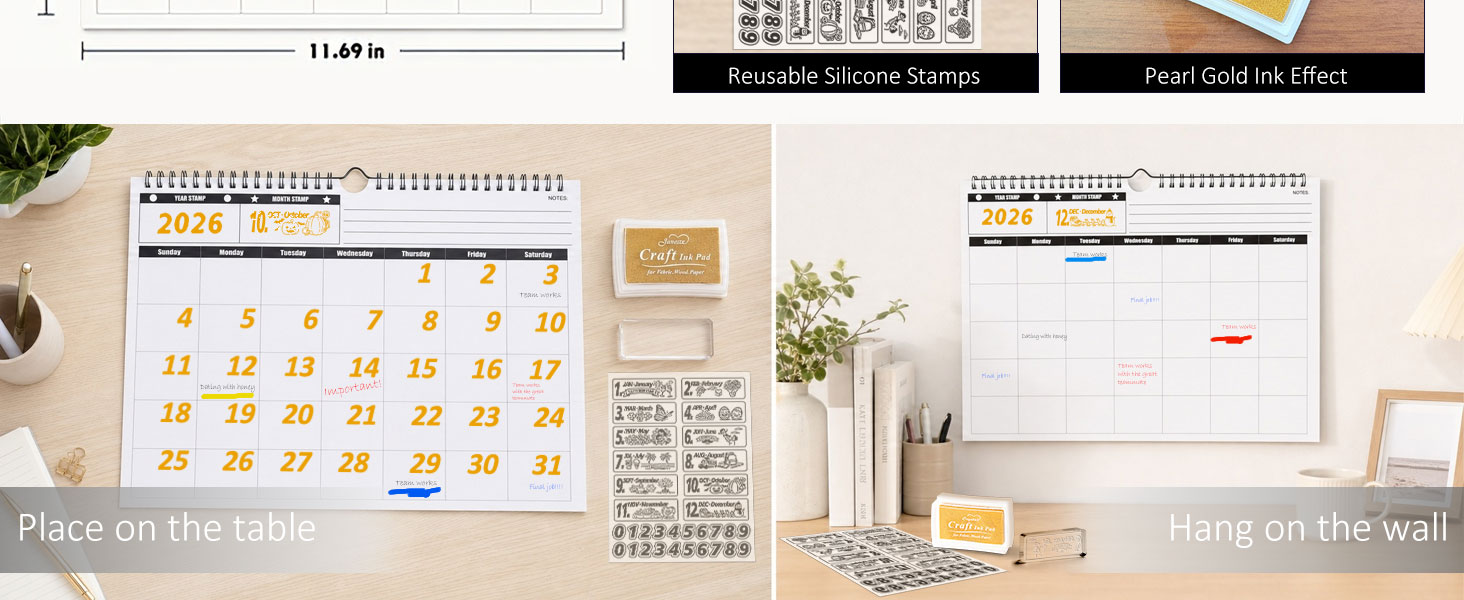monthly planner 2026 office calendar 2026 desk calendar 2026-2027 hanging calendar 2026-2027