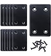 mxuteuk 12pcs Black Flat Mending Plates Metal, 1.5 MM Thickness Flat Metal Brackets Straight Brac...