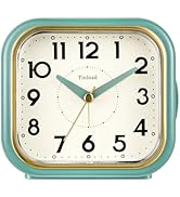 Tinload 4.3" Vintage Retro Analog Alarm Clock, Super Silent Non Ticking Clock with Manual Light, ...