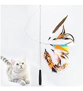 Andiker Interactive Cat Toys for Indoor Cats, 6Pcs Retractable Cat Fishing Pole Toy Sets 1 Cat St...