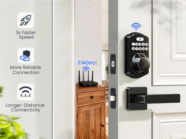keyless entry door lock deadbolt with handle set