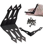 Black Stainless Iron Decorative Corner Brackets (3.93") L Shaped Bracket & Corner Guards for Wood...