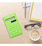 1Pc Green Basic Standard Calculators Mini Digital Desktop Calculator with 8-Digit LCD Display, Ba...