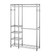 Simple Trending Portable Closet Wardrobe, Heavy Duty Clothing Clothes Rack with Adjustable Shelve...