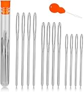 TLKKUE 12 Pcs/3 Sizes Large-Eye Blunt Needles, Stainless Steel Yarn Needle with Needle Threader, ...