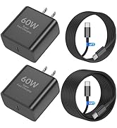 QOQHO 2Pack 60W USB C Fast Charger for Samsung Galaxy S26 Ultra/S26+/S26, PD 3.0 Type C Wall Char...