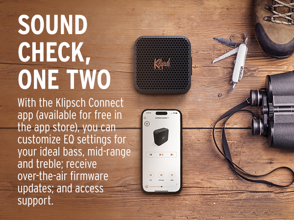 With the Klipsch Connect app you can customize EQ settings, update firmware and access support.