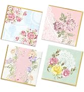 Tea Party Decorations - 40Pcs Floral Paper Napkins Birthday Wedding Bridal Shower Vintage Cocktai...