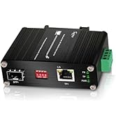 Zhpuostd Mini 10G SFP+ Media Converter, Unmanaged 10G/5G/2.5G/1G/100M Copper to 10G Base-X SFP+ M...